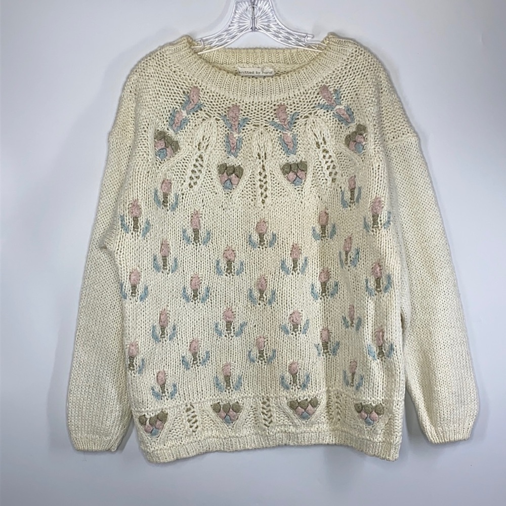 Golden Touch Vintage Hand Knitted Granny Sweater
